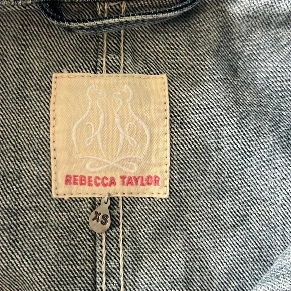 Rebecca Taylor Women’s sleeveless Zipper Denim Vest Size XS Jacket Lightwash - Picture 7 of 9